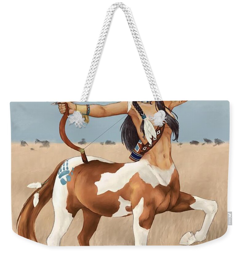 Landscape Weekender Tote Bag featuring the digital art Whitefeather by Brandy Woods