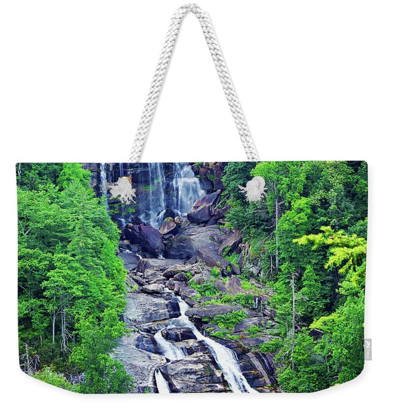 Waterfall Weekender Tote Bag featuring the photograph Whitewater Falls 4 by Megan Swormstedt