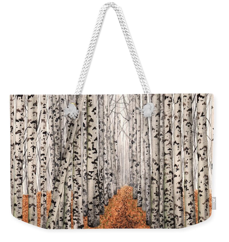 Aspens Weekender Tote Bag featuring the painting Whither Thou Goest... by Hilda Wagner