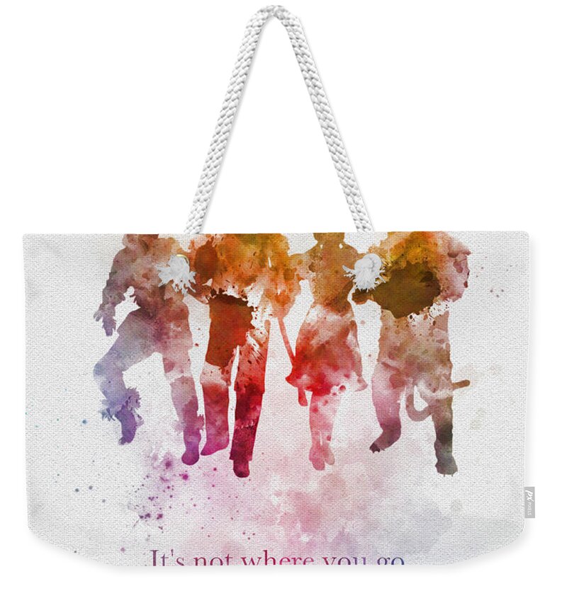 Wizard Of Oz Weekender Tote Bag featuring the mixed media Who you meet along the way by My Inspiration