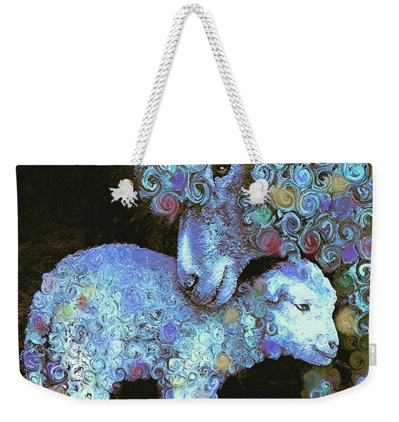 Lamb Weekender Tote Bag featuring the digital art Whose little lamb are you? by Jane Schnetlage