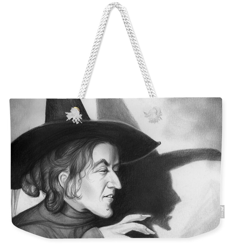 Margaret Hamilton Weekender Tote Bag featuring the drawing Wicked Witch of the West by Greg Joens