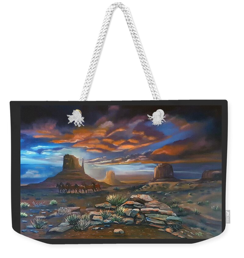 Landscape Weekender Tote Bag featuring the painting Wild and Free by Connie Rish