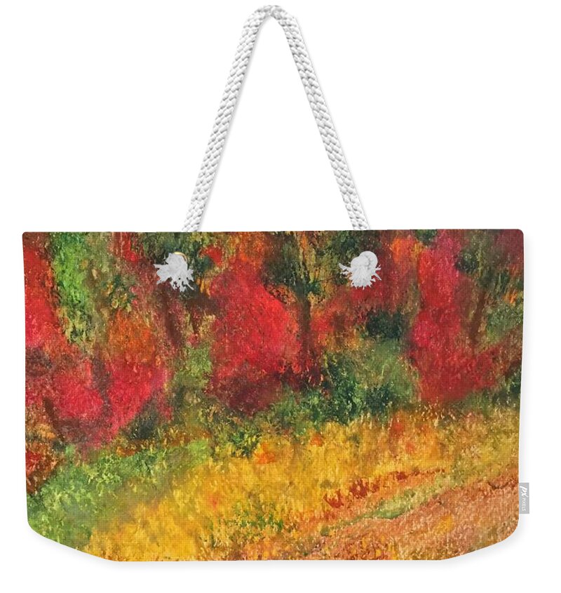Pastel Weekender Tote Bag featuring the pastel Wild Fire by Norma Duch