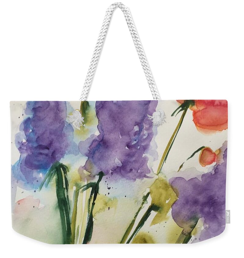Wild Flowers Weekender Tote Bag featuring the painting Wild Flowers Part Two by Britta Zehm