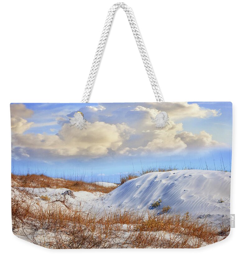 Clouds Weekender Tote Bag featuring the photograph Wild Sand Dunes by Debra and Dave Vanderlaan