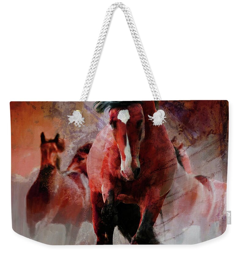 Horses Weekender Tote Bag featuring the painting Wild stubbs by Gull G