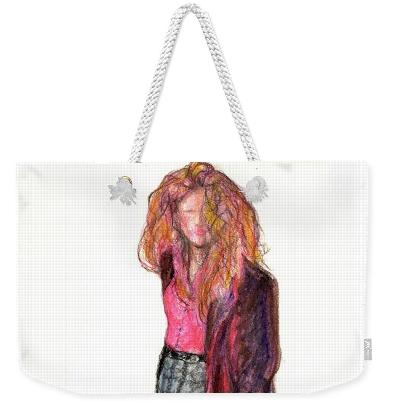 Girl Weekender Tote Bag featuring the mixed media Wild Woman by Michelle Gilmore
