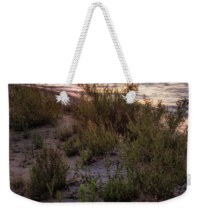  Lake Michigan Weekender Tote Bag featuring the photograph Wilderness Park Sunset 2 by Timothy Hacker