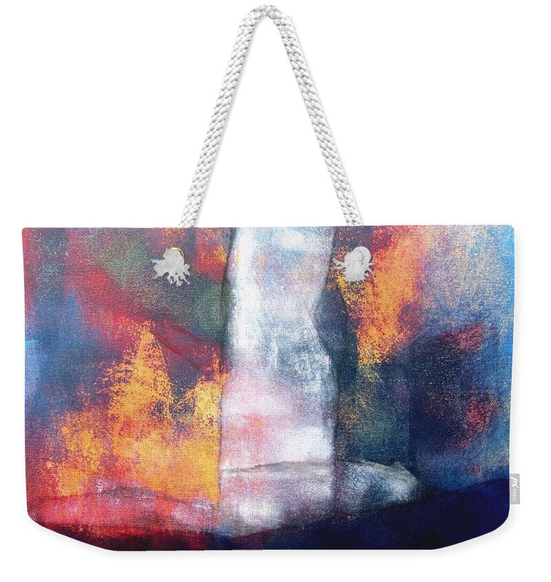Abstract Weekender Tote Bag featuring the painting Wildfire by Louise Adams