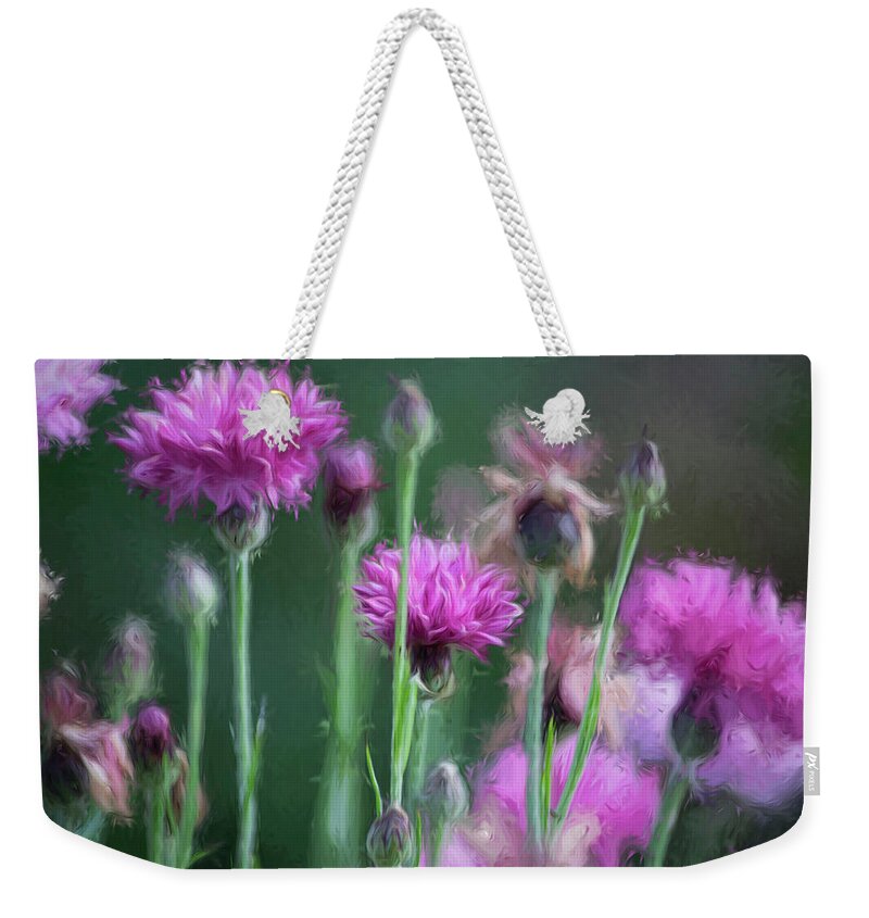 Painted Photo Weekender Tote Bag featuring the photograph Wildflower Art 2 by Bonnie Bruno