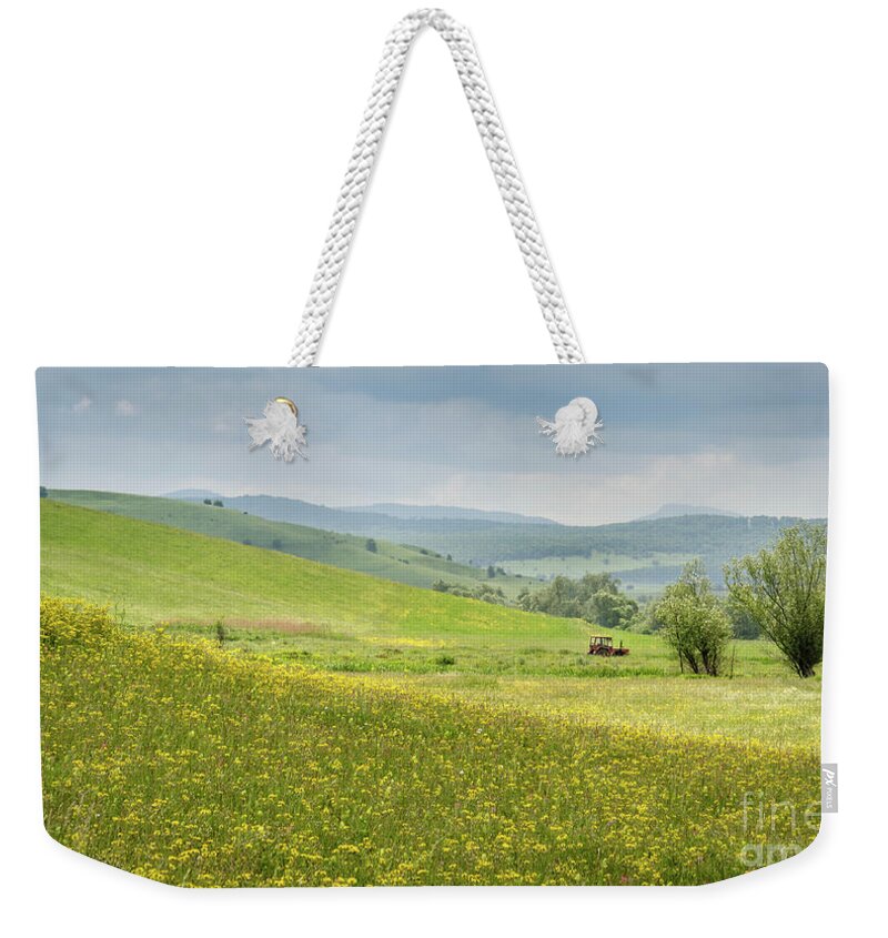 Farm Weekender Tote Bag featuring the photograph Wildflower Meadows, Transylvania by Perry Rodriguez