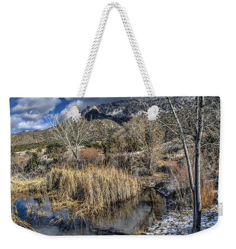 New Mexico Weekender Tote Bag featuring the photograph Wildlife Water Hole by Alan Toepfer