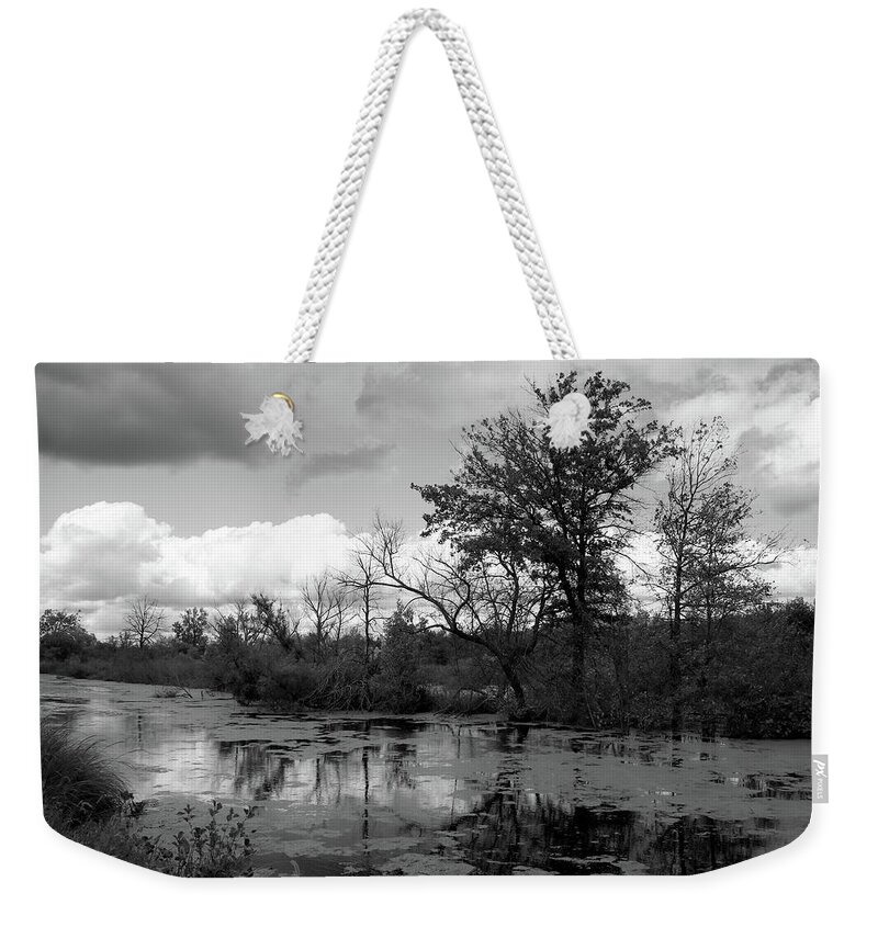 Water Weekender Tote Bag featuring the photograph Wilds Along the Channel by Scott Kingery