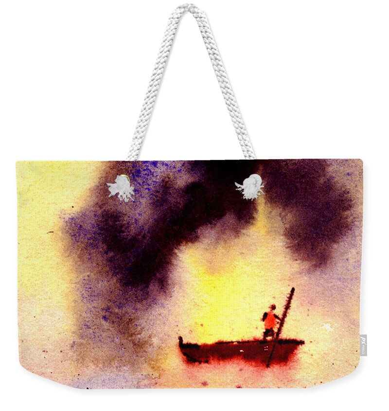 Landscape Weekender Tote Bag featuring the painting Will power by Anil Nene
