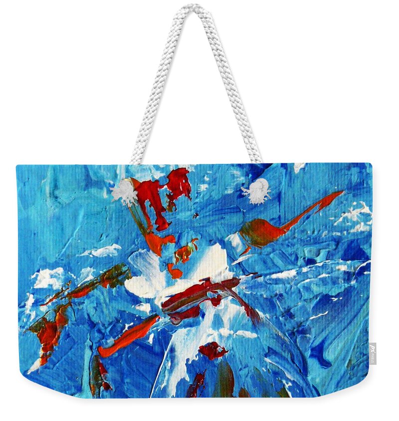 Abstract Weekender Tote Bag featuring the painting Will You Dance With Me? by Jasna Dragun