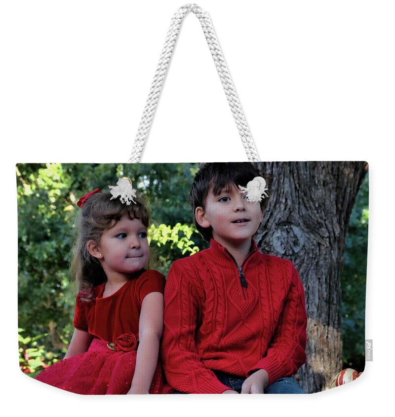 Child Art Weekender Tote Bag featuring the photograph William and Victoria by Diana Mary Sharpton