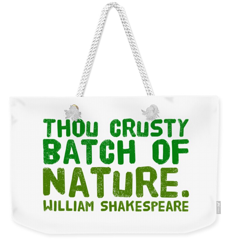 William Weekender Tote Bag featuring the digital art William Shakespeare, Insults and Profanities by Esoterica Art Agency