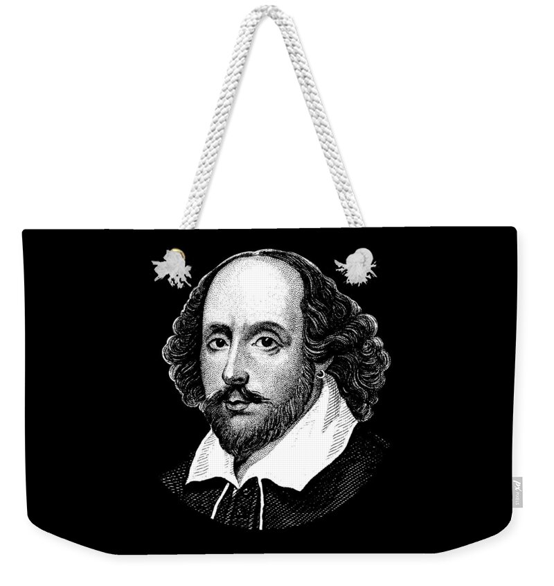 William Shakespeare Weekender Tote Bag featuring the digital art William Shakespeare - The Bard by War Is Hell Store