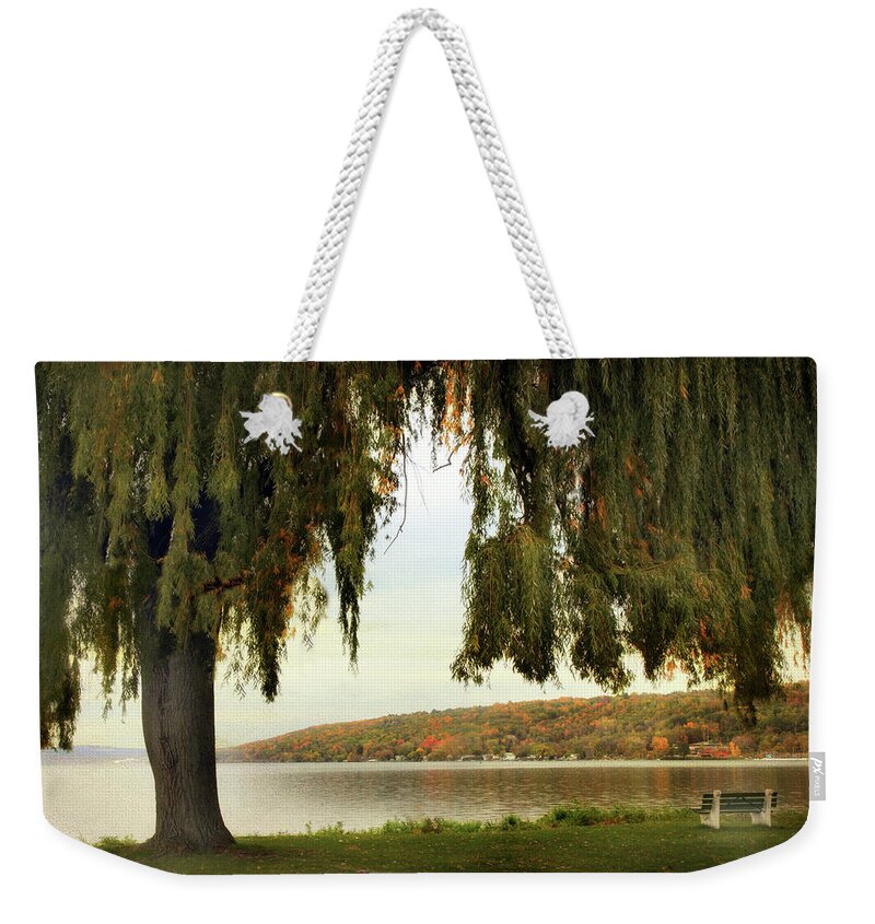 Nature Weekender Tote Bag featuring the photograph Willows of Stewart Park by Jessica Jenney