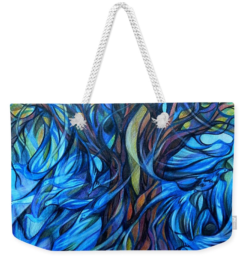 Travel Impressions Weekender Tote Bag featuring the drawing Wind From The Past by Anna Duyunova