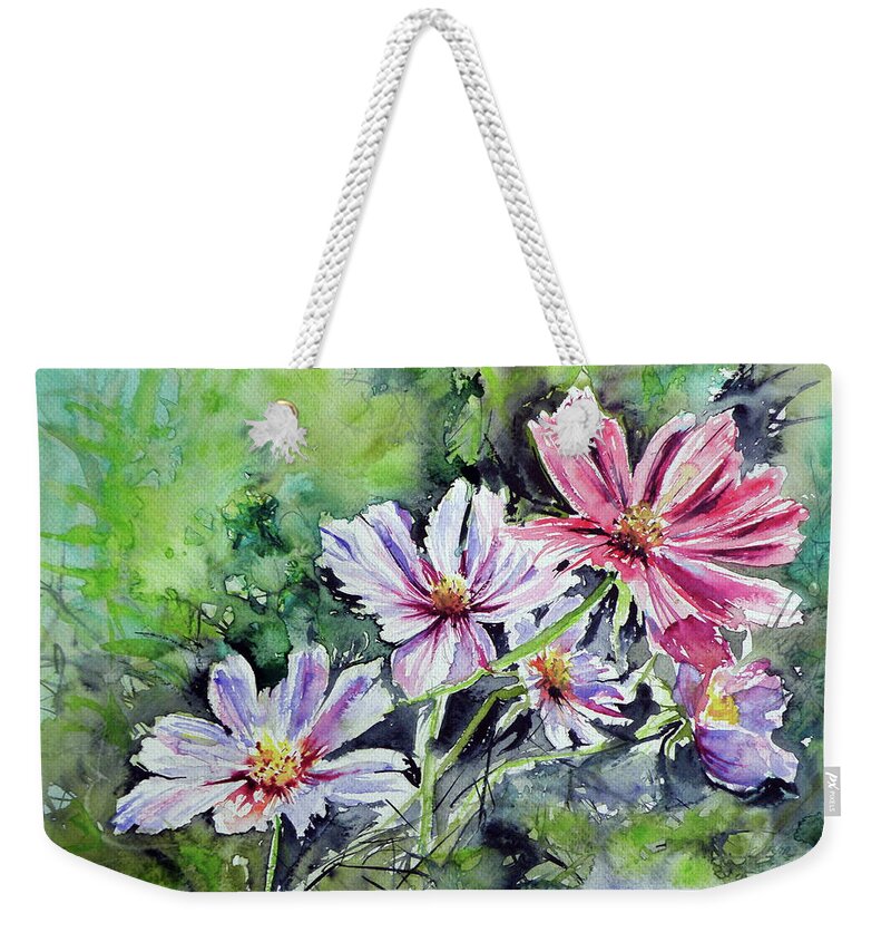 Windflower Weekender Tote Bag featuring the painting Windflower by Kovacs Anna Brigitta
