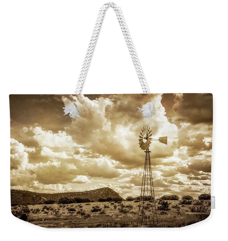 Windmill Weekender Tote Bag featuring the photograph Windmill Landscape by James Barber