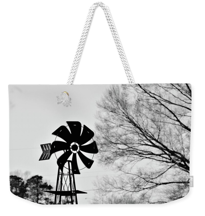 Windmill Weekender Tote Bag featuring the photograph Windmill on the Farm by Nicole Lloyd