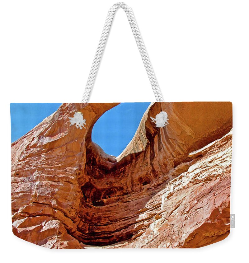 Window In Birthday Arch Off Highway 89 North Weekender Tote Bag featuring the photograph Window in Birthday Arch off Highway 89 North, Utah by Ruth Hager