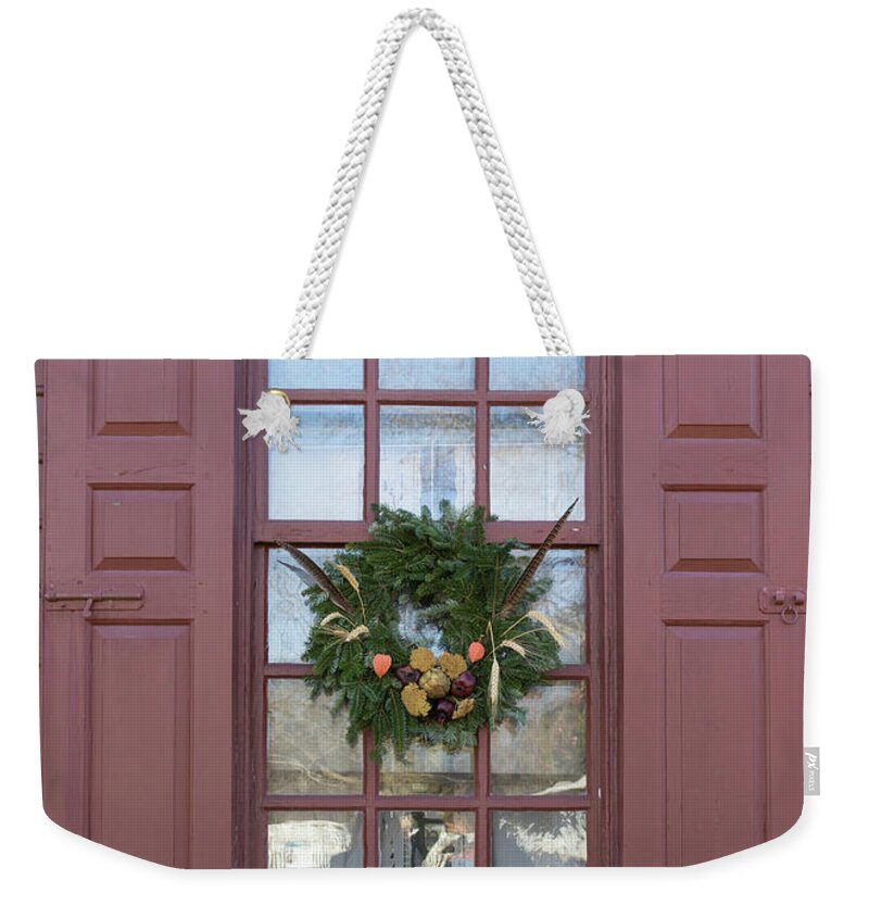 2015 Weekender Tote Bag featuring the photograph Window of Williamsburg 36 by Teresa Mucha