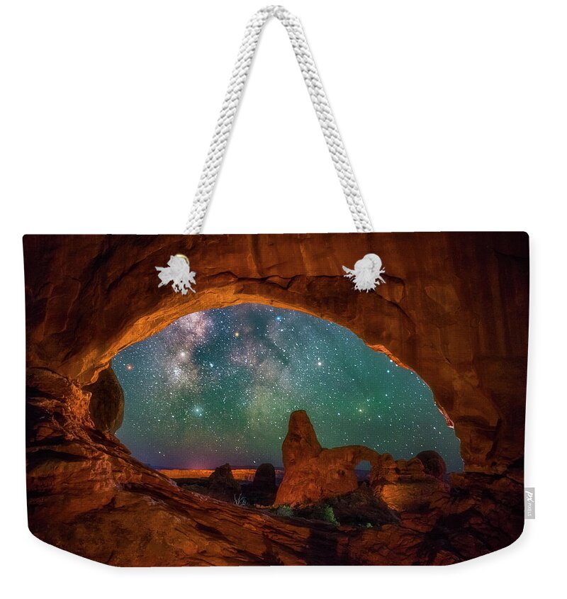 Night Sky Weekender Tote Bag featuring the photograph Window to the Heavens by Darren White