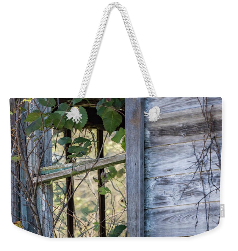 Abandoned Weekender Tote Bag featuring the photograph Windows to the Past by Holly Ross