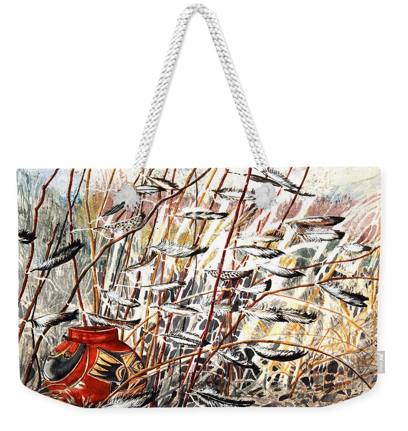 Offering Weekender Tote Bag featuring the painting Winds of Fortune by Patricia Allingham Carlson