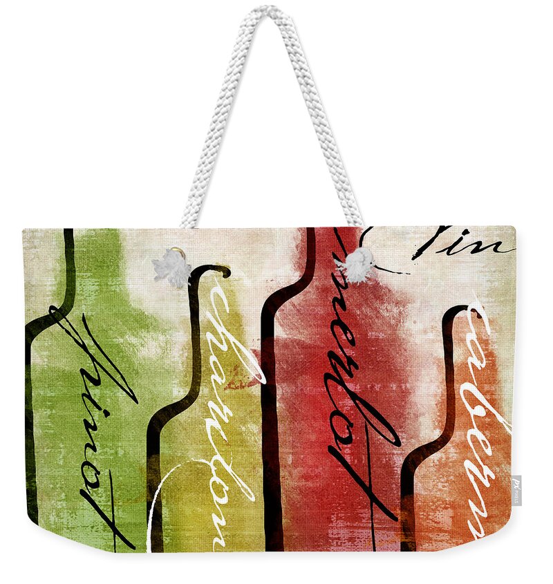 Wine Weekender Tote Bag featuring the painting Wine Tasting I by Mindy Sommers