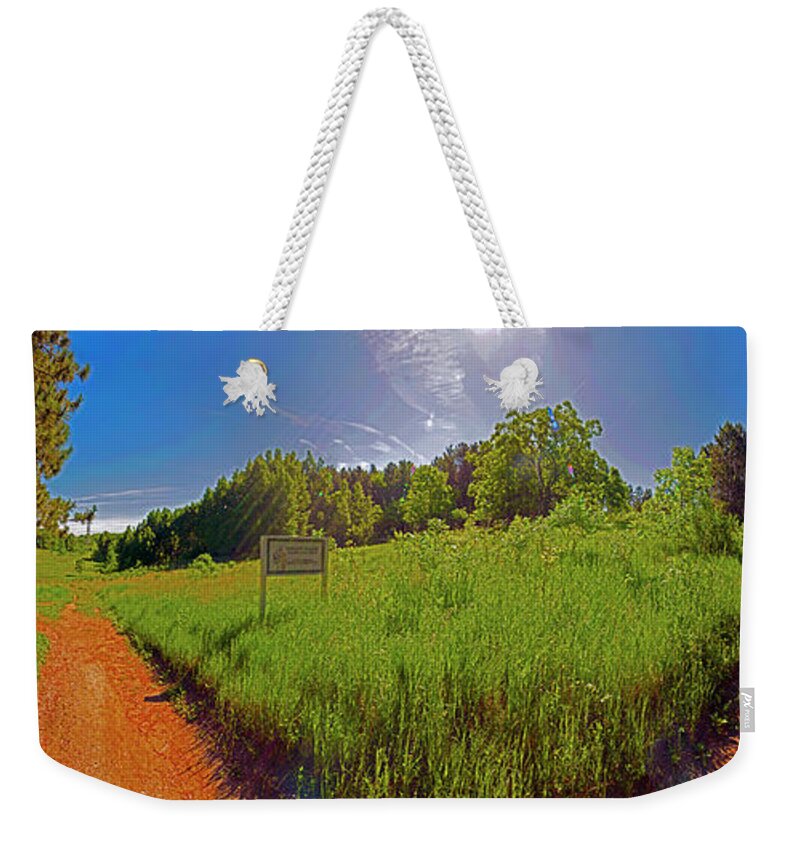 Wingate Weekender Tote Bag featuring the photograph Wingate, Prairie, Pines Trail by Tom Jelen