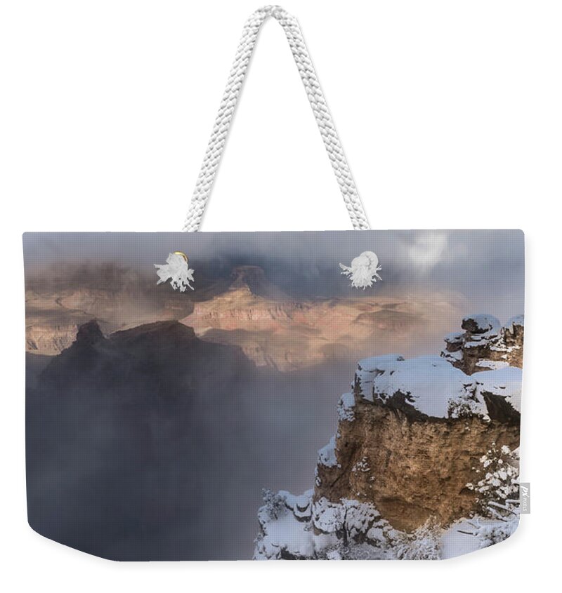 Sandra Bronstein Weekender Tote Bag featuring the photograph Winter At The Grand Canyon by Sandra Bronstein