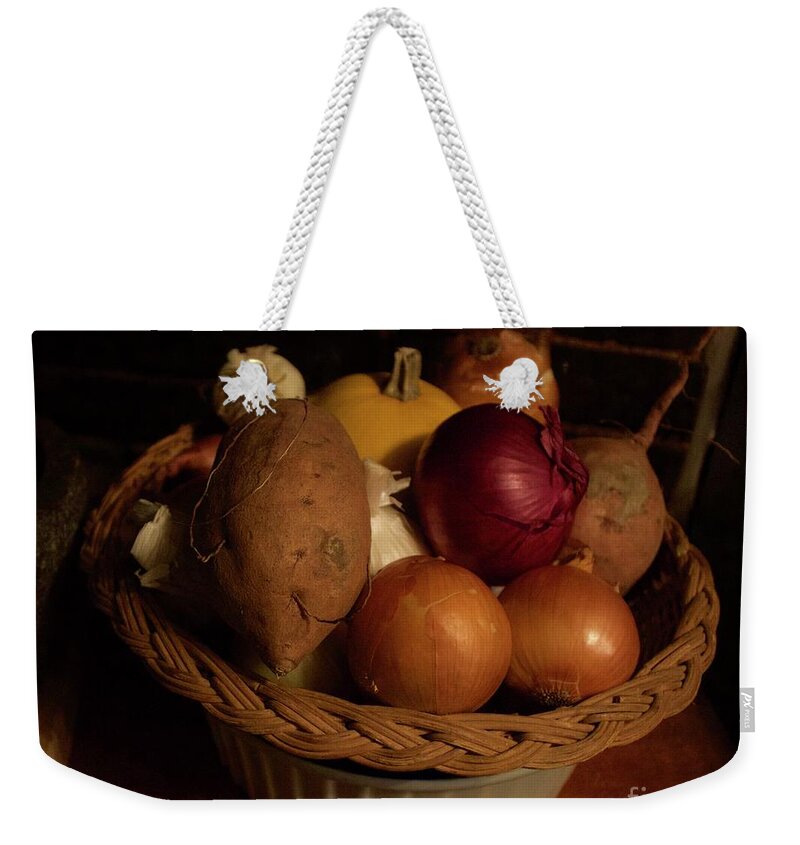 Vegetables Weekender Tote Bag featuring the photograph Winter Basket by Alice Mainville