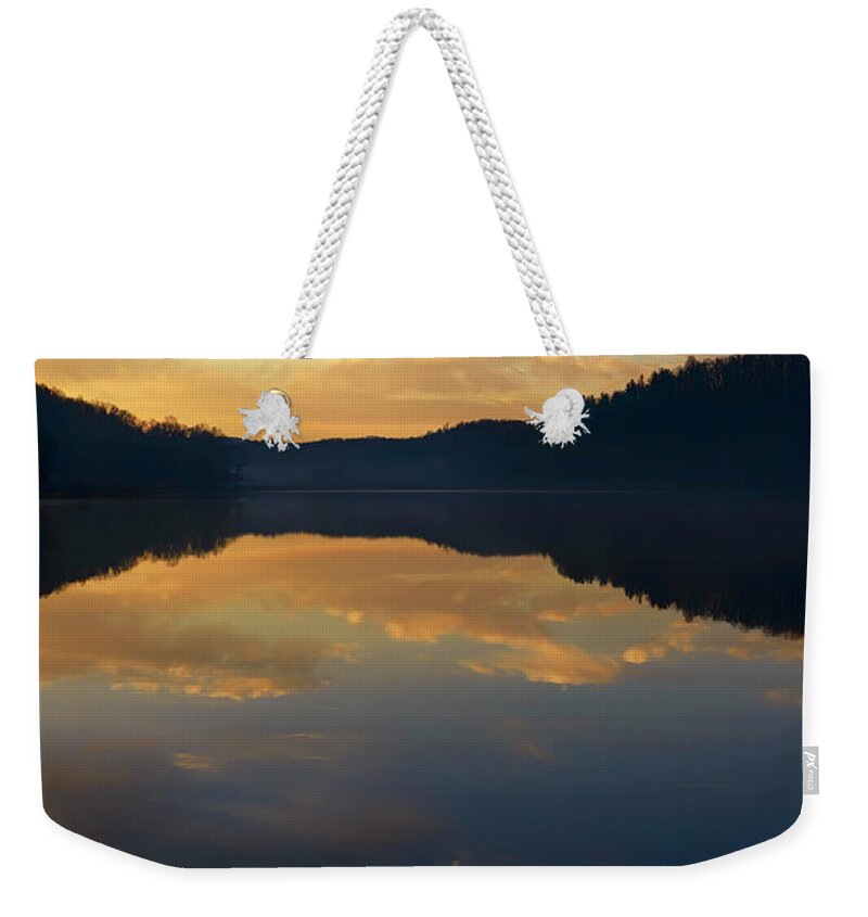 Lake Weekender Tote Bag featuring the photograph Winter Dawn Mirror Lake by Thomas R Fletcher