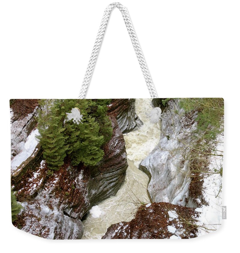 Winter Weekender Tote Bag featuring the photograph Winter Gorge by Azthet Photography