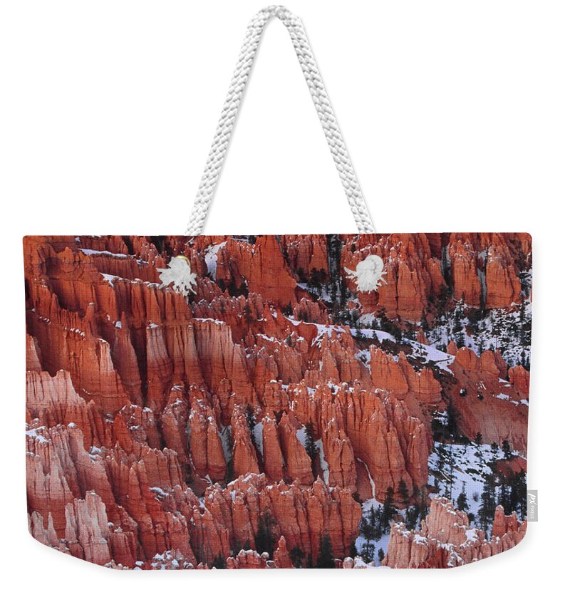 Dave Welling Weekender Tote Bag featuring the photograph Winter Inspiration Point Bryce Canyon National Park Utah by Dave Welling
