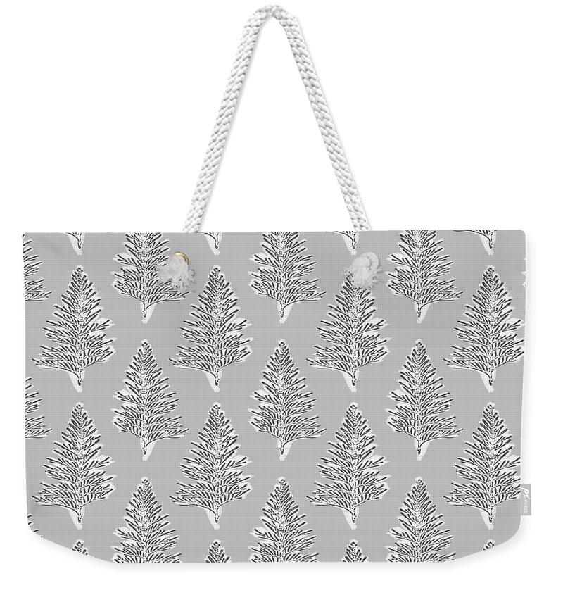 Grey Weekender Tote Bag featuring the mixed media Winter Leaves- Art by Linda Woods by Linda Woods