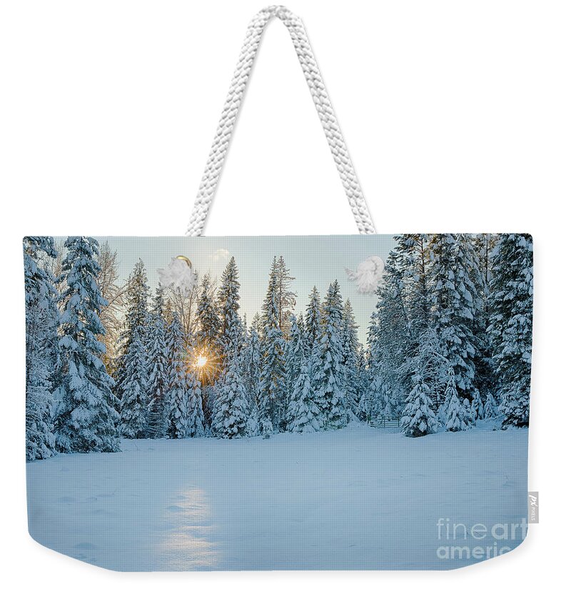 Boundary County Weekender Tote Bag featuring the photograph Winter Sunset by Idaho Scenic Images Linda Lantzy