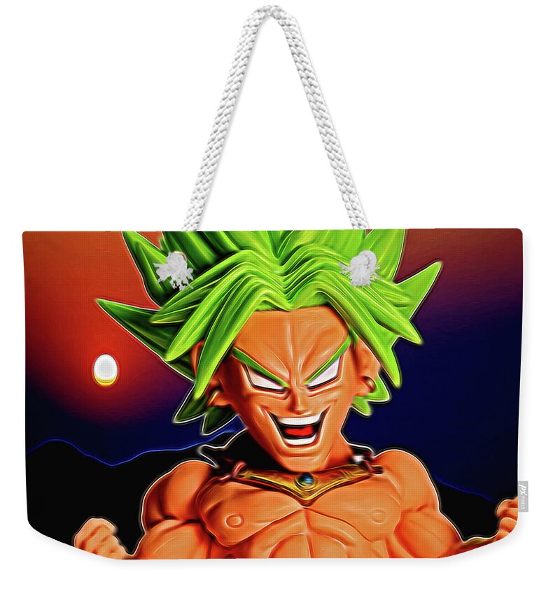 Island Weekender Tote Bag featuring the digital art Sunset SS Broly by Ray Shiu