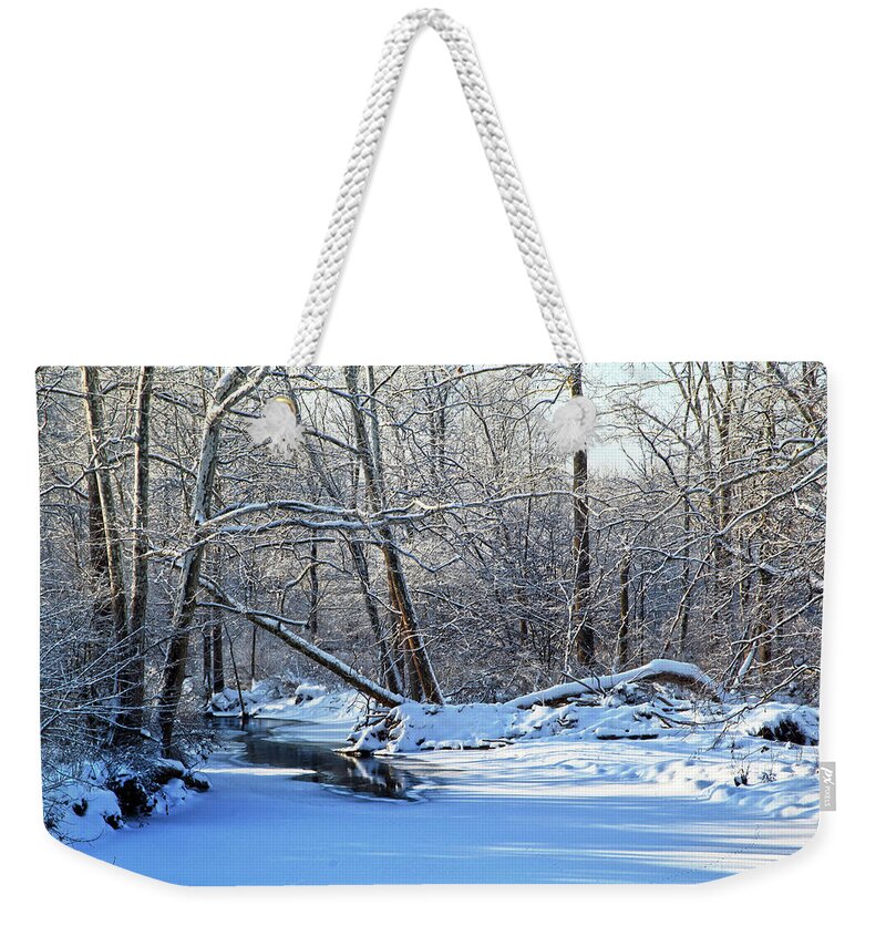 Snow Weekender Tote Bag featuring the photograph Winters edge by Robert Och