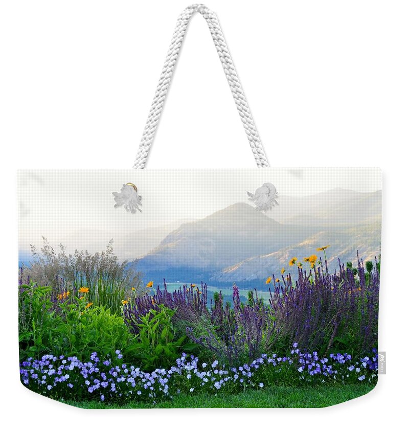 Landscape Weekender Tote Bag featuring the photograph Winthrop Garden by Emerita Wheeling