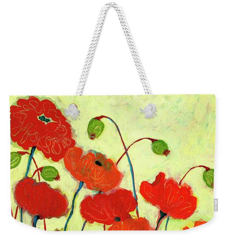 Floral Weekender Tote Bag featuring the painting Wishful Blooming by Jennifer Lommers