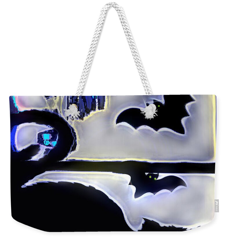 Cat Weekender Tote Bag featuring the digital art Witchin' Night by Pennie McCracken
