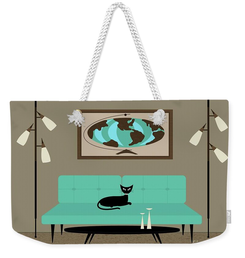Mid Century Modern Weekender Tote Bag featuring the digital art Witco World by Donna Mibus