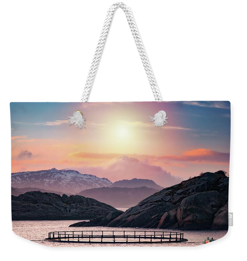 Sunset Weekender Tote Bag featuring the photograph Witnessing The Death Of The Sun by Philippe Sainte-Laudy
