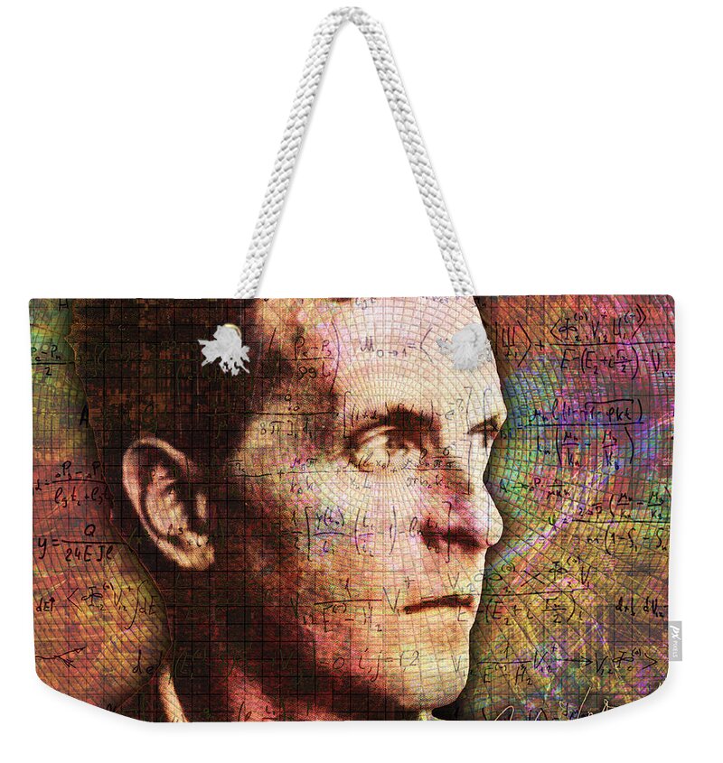 Portrait Weekender Tote Bag featuring the digital art Wittgenstein by Barbara Berney